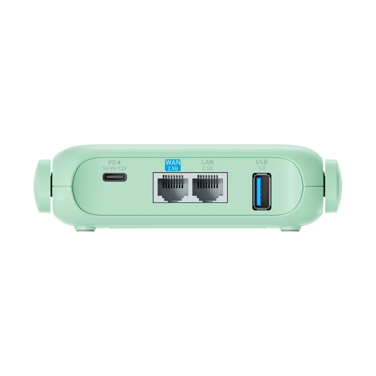 GL.iNet Beryl 7 GL-MT3600BE — rear panel: USB-C power (PD), WAN, LAN and USB 3.0 ports