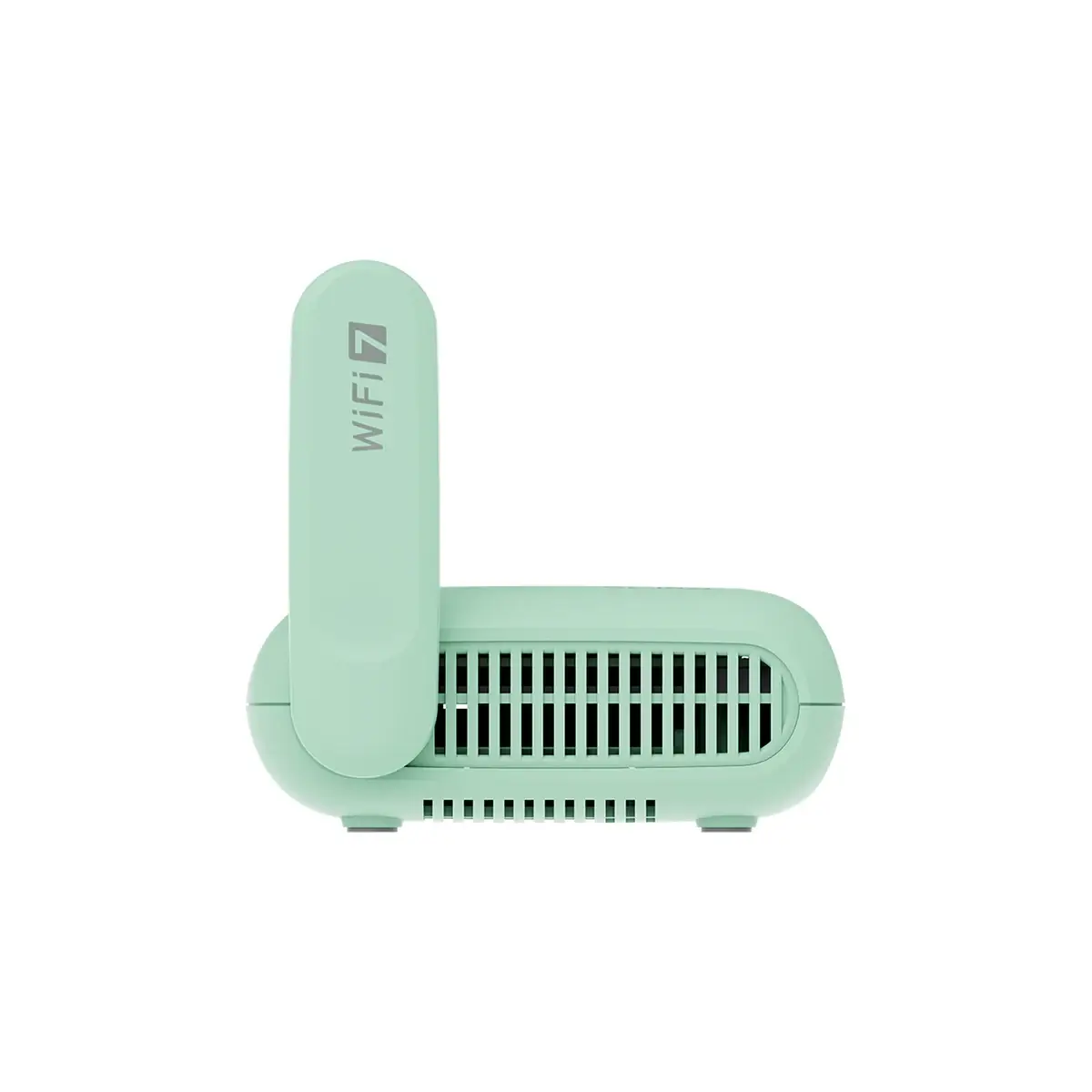 GL.iNet Beryl 7 GL-MT3600BE — side view with a raised antenna