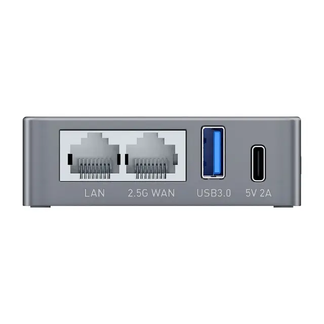 GL.iNet Brume 2 GL-MT2500A — алюмінієвий корпус, задня панель з портами