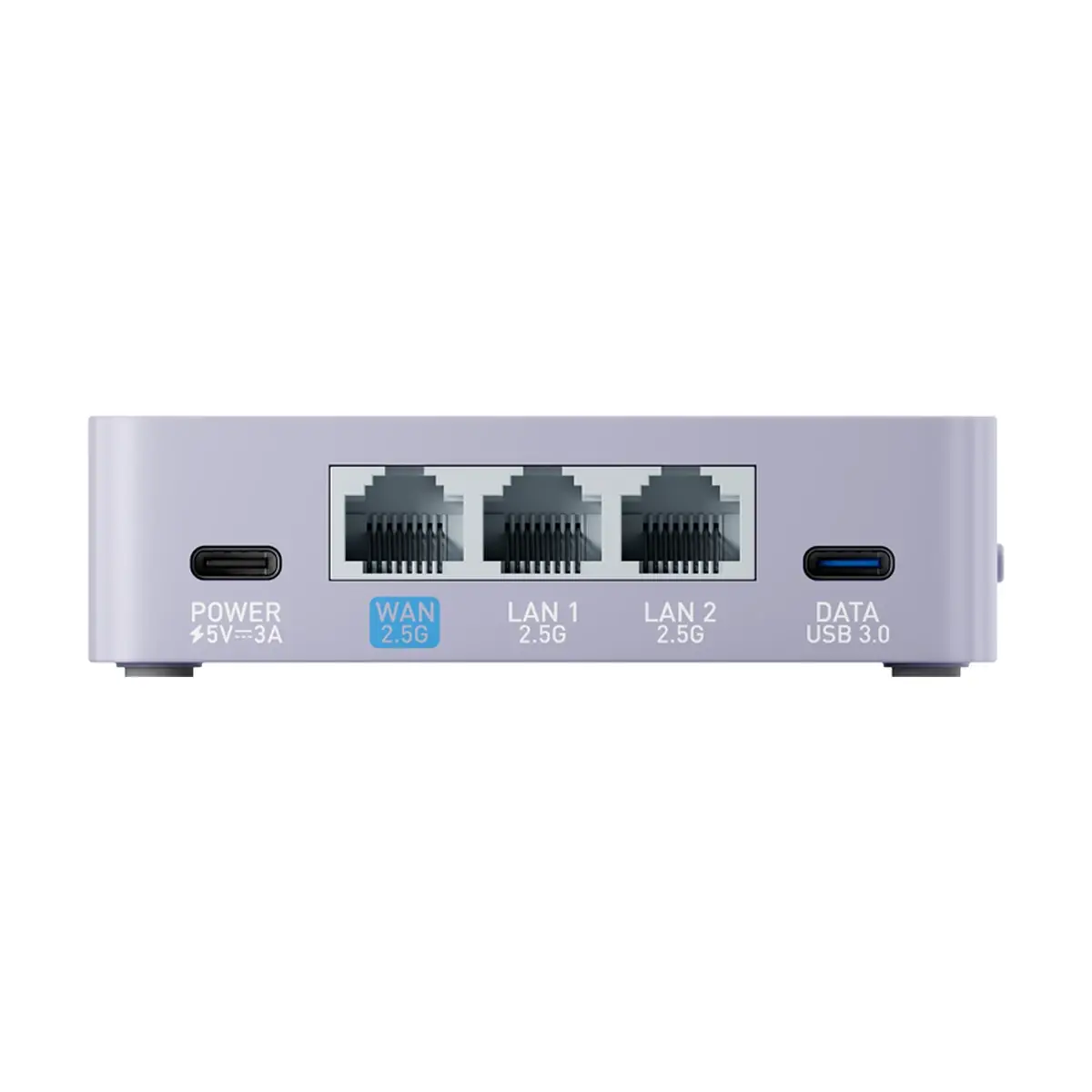 GL.iNet Brume 3 GL-MT5000 — задняя панель: питание, порты WAN, LAN и USB 3.0