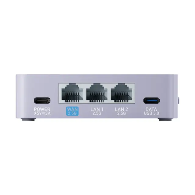 GL.iNet Brume 3 GL-MT5000 — задняя панель: питание, порты WAN, LAN и USB 3.0