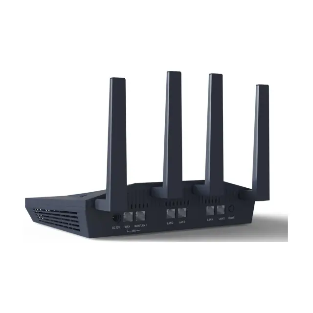 GL.iNet Flint 2 GL-MT6000 — rear panel: power, WAN, LAN and USB ports
