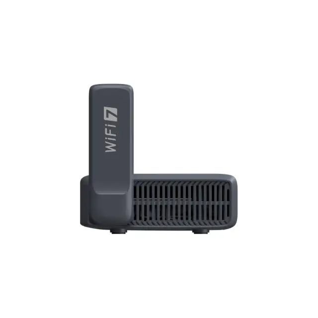 GL.iNet Slate 7 GL-BE3600 — вигляд збоку з піднятою антеною