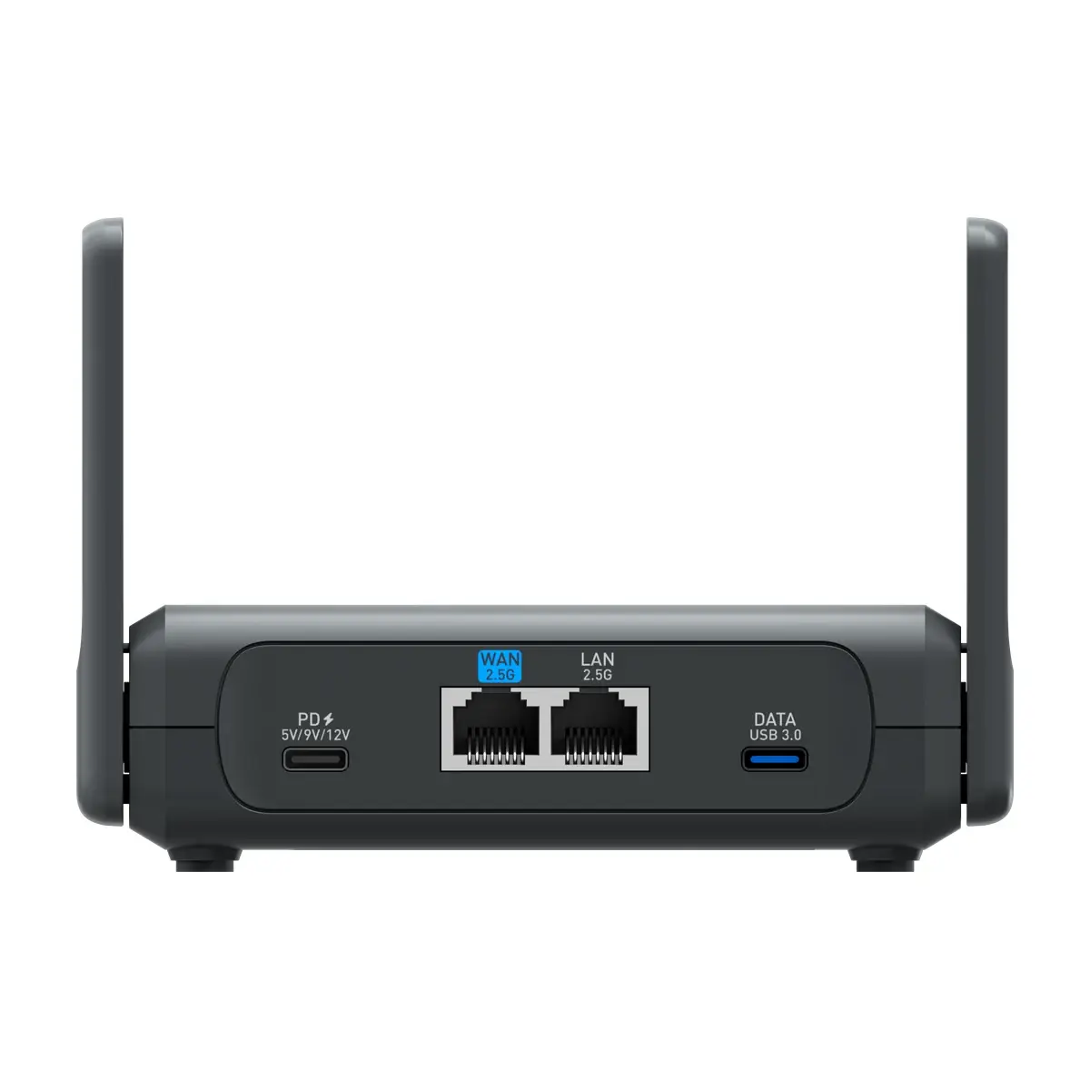 GL.iNet Slate 7 Pro GL-BE10000 — задняя панель: питание USB-C, порты WAN, LAN и USB 3.0
