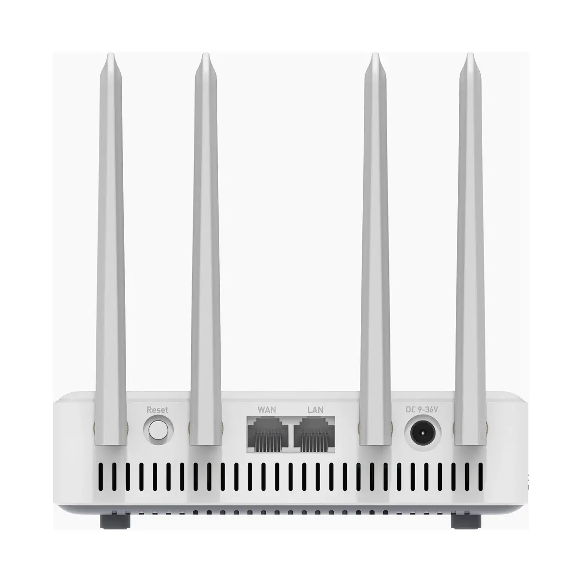 GL.iNet Spitz Plus GL-X2000 — front view: WAN, LAN and power ports